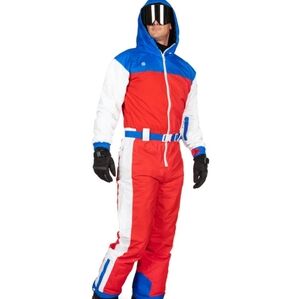 Tipsy Elves Grand Finale Snowsuit Red White & Blue Men's size M NWT msrp $289.95